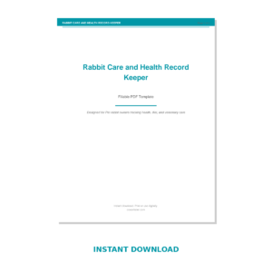 Rabbit Care and Health Record Keeper