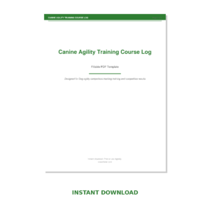 Canine Agility Training Course Log
