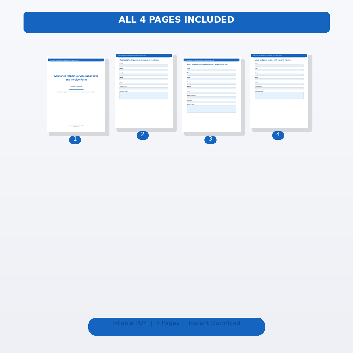 Appliance Repair Service Diagnostic and Invoice Form - Image 2