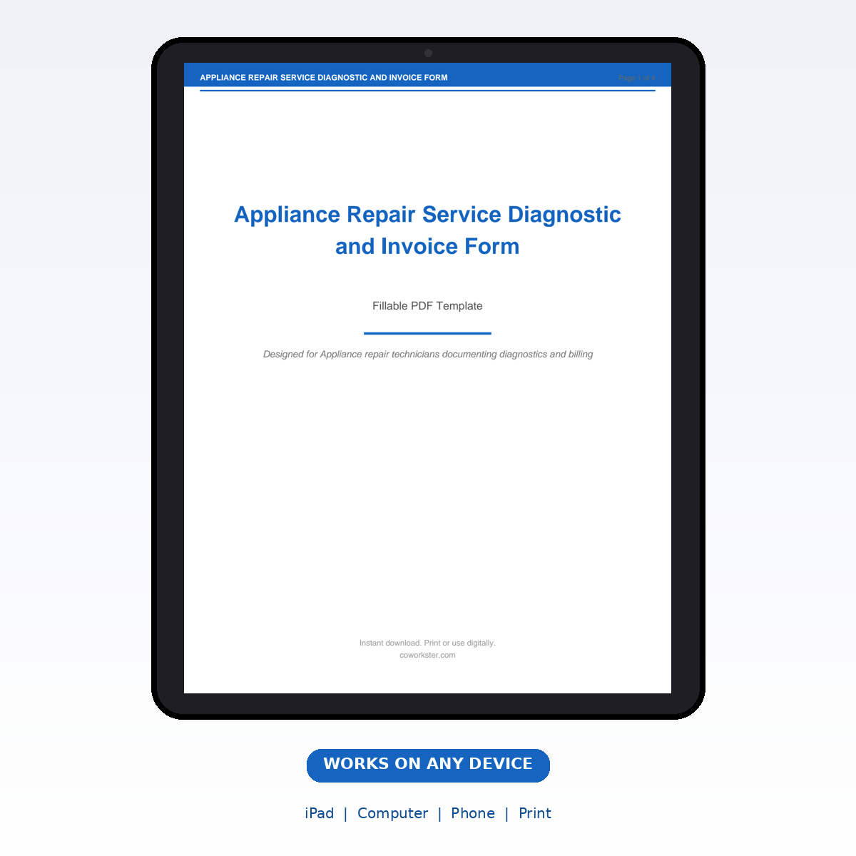 Appliance Repair Service Diagnostic and Invoice Form - Image 7