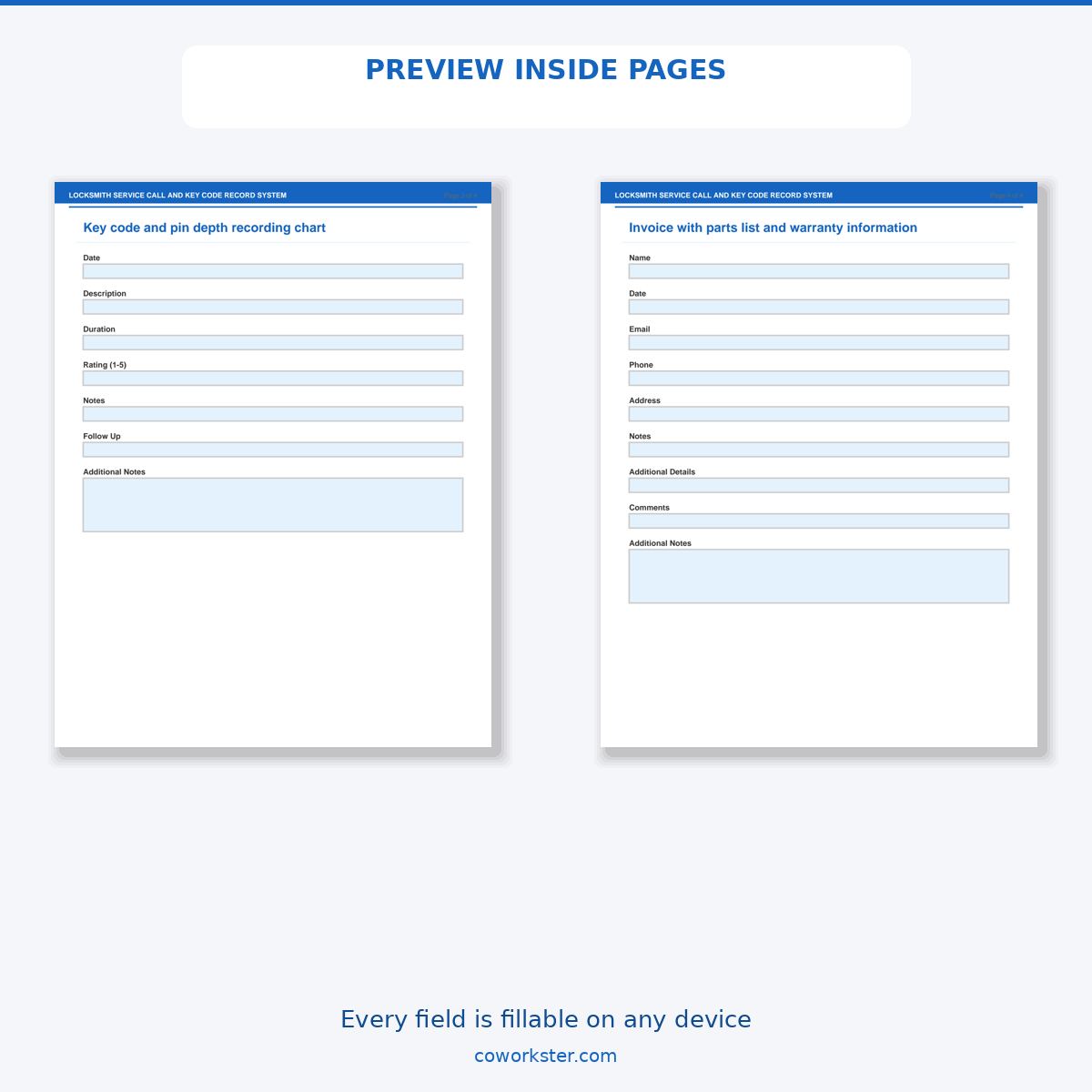 Locksmith Service Call and Key Code Record System - Image 6