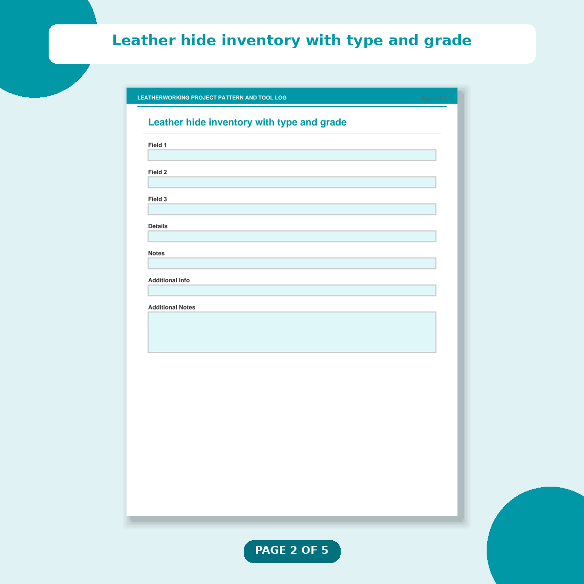 Leatherworking Project Pattern and Tool Log - Image 3
