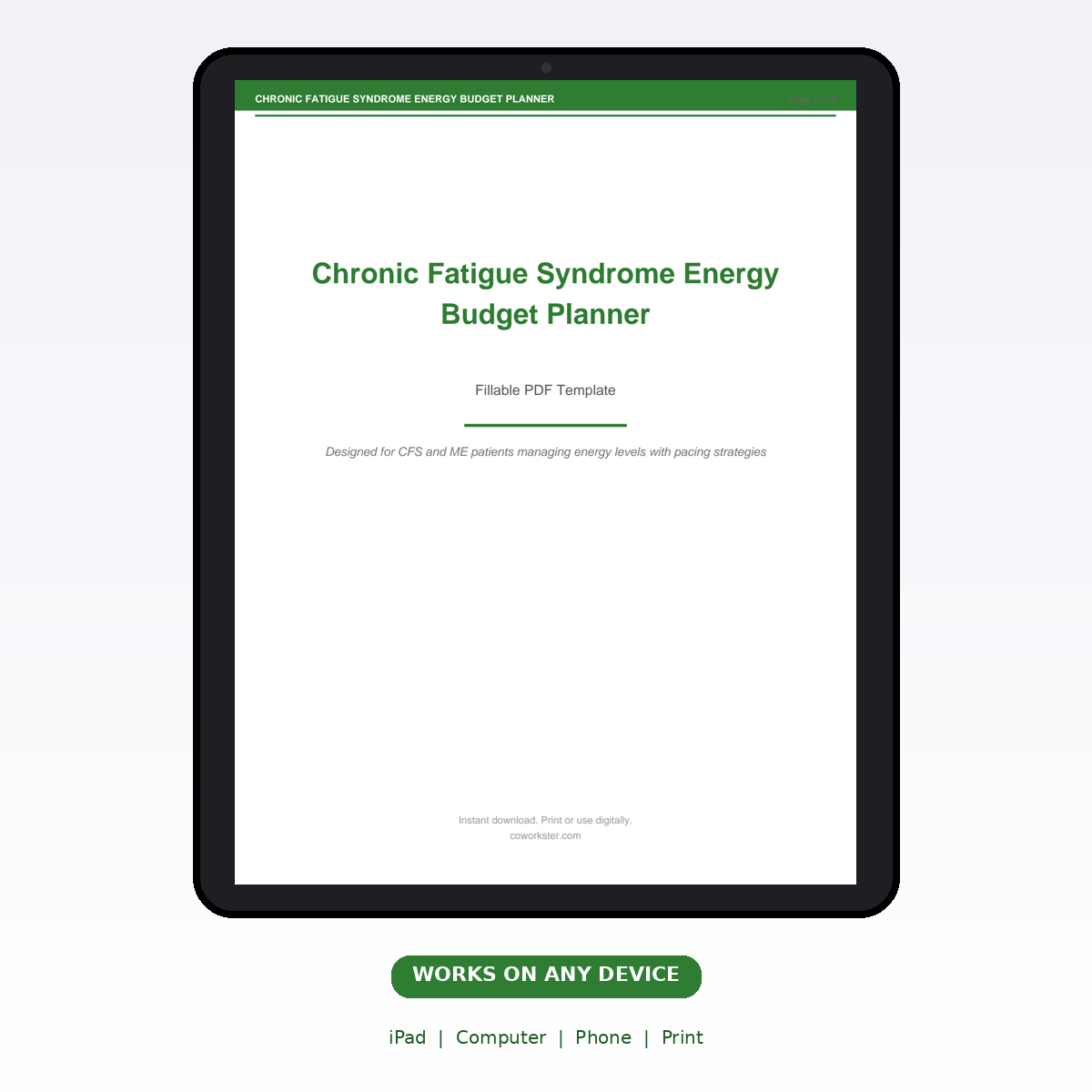 Chronic Fatigue Syndrome Energy Budget Planner - Image 7