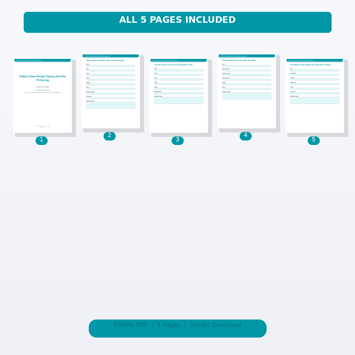 Pottery Glaze Recipe Testing and Kiln Firing Log - Image 2