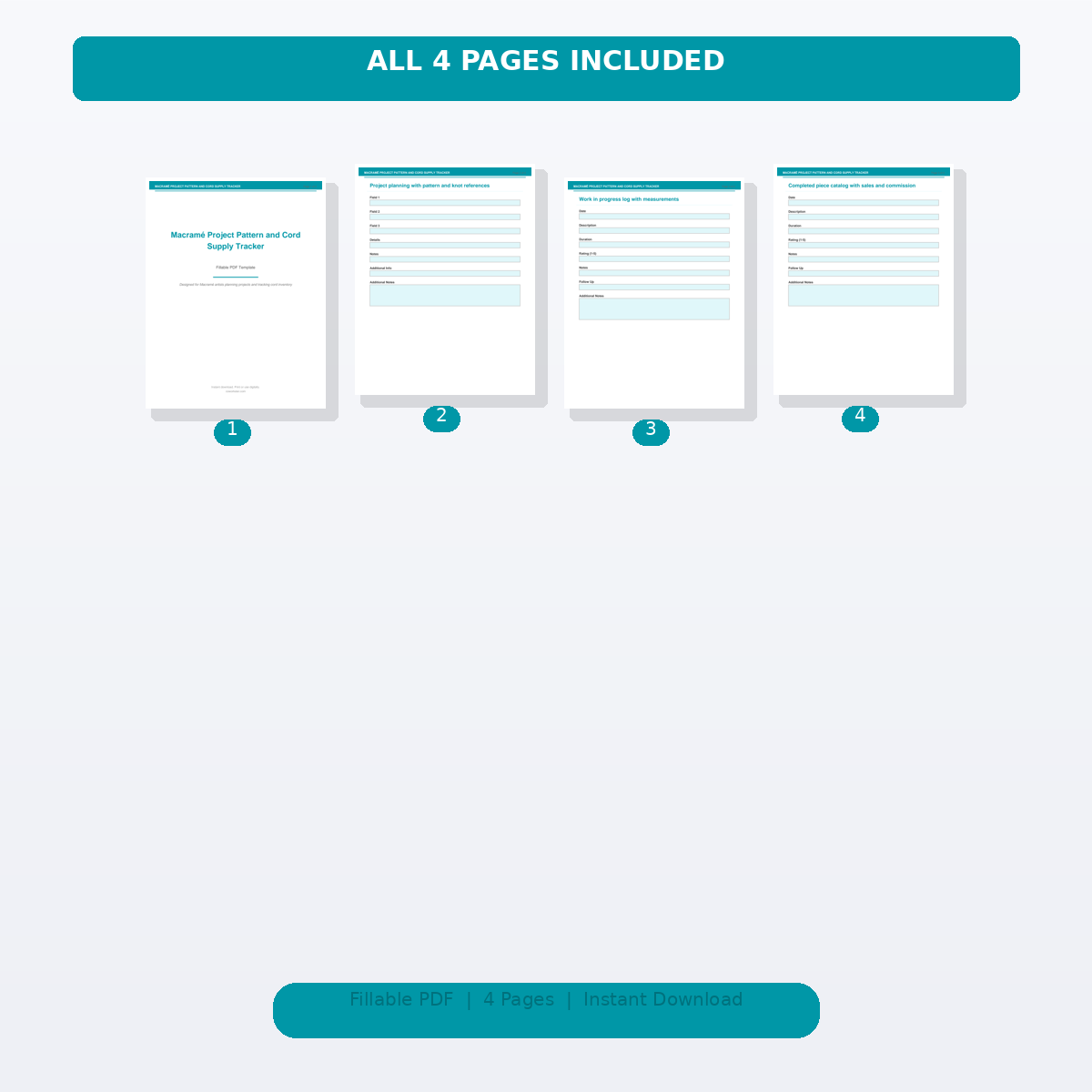Macramé Project Pattern and Cord Supply Tracker - Image 2