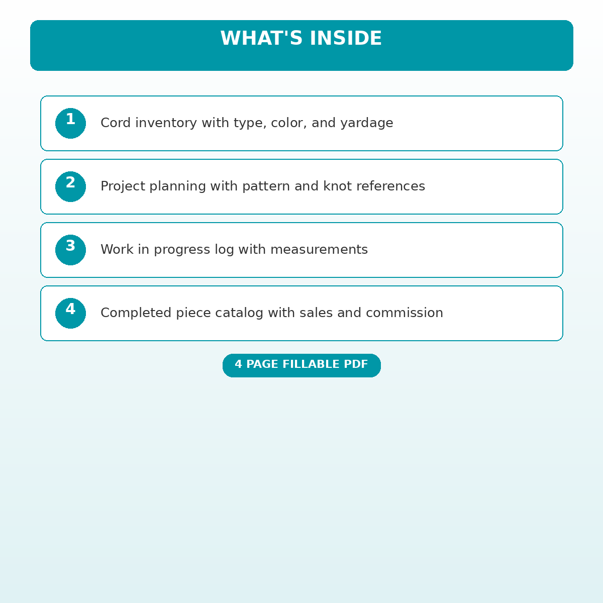 Macramé Project Pattern and Cord Supply Tracker - Image 5