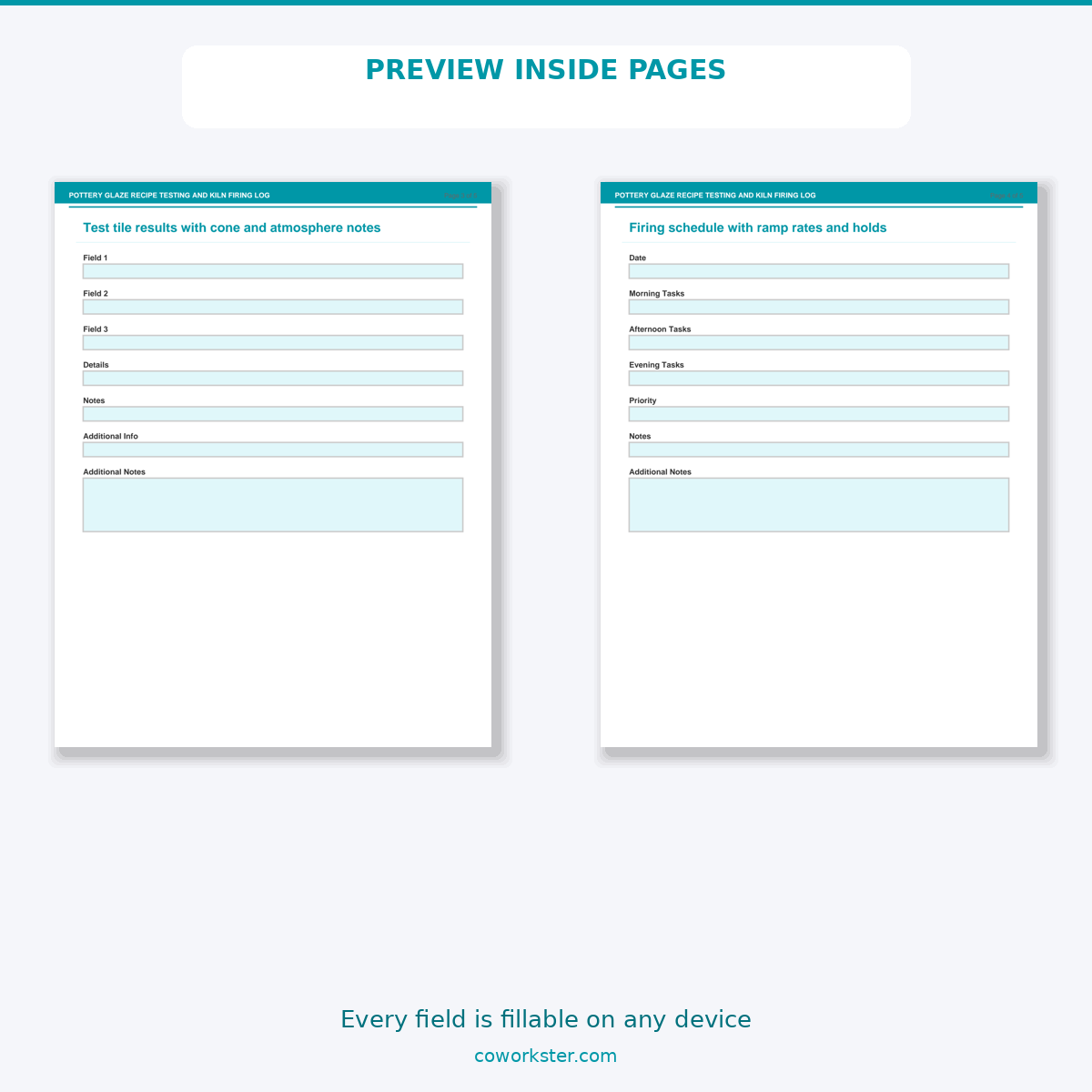 Pottery Glaze Recipe Testing and Kiln Firing Log - Image 6