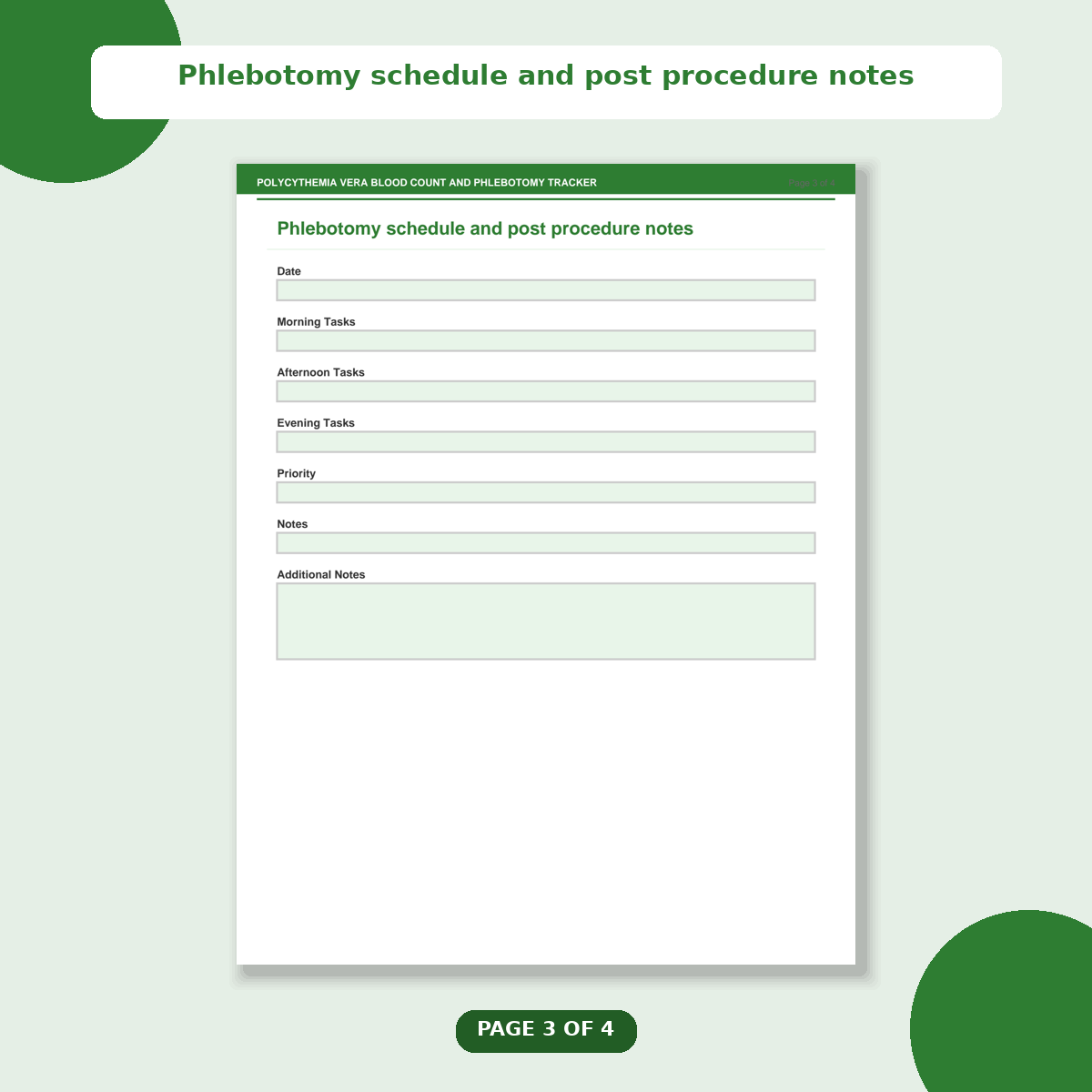 Polycythemia Vera Blood Count and Phlebotomy Tracker - Image 3