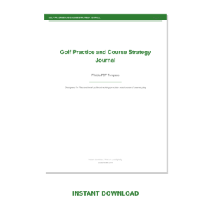 Golf Practice and Course Strategy Journal
