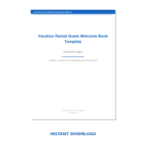 Vacation Rental Guest Welcome Book Template