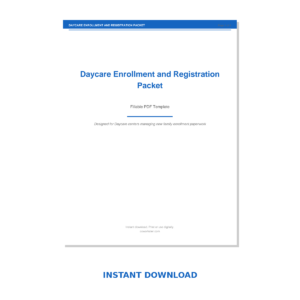 Daycare Enrollment and Registration Packet