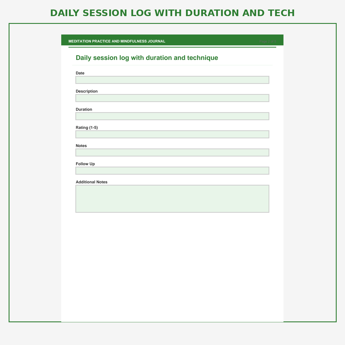 Meditation Practice and Mindfulness Journal - Image 3