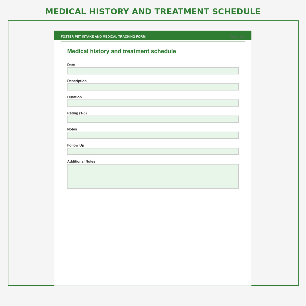 Foster Pet Intake and Medical Tracking Form - Image 3