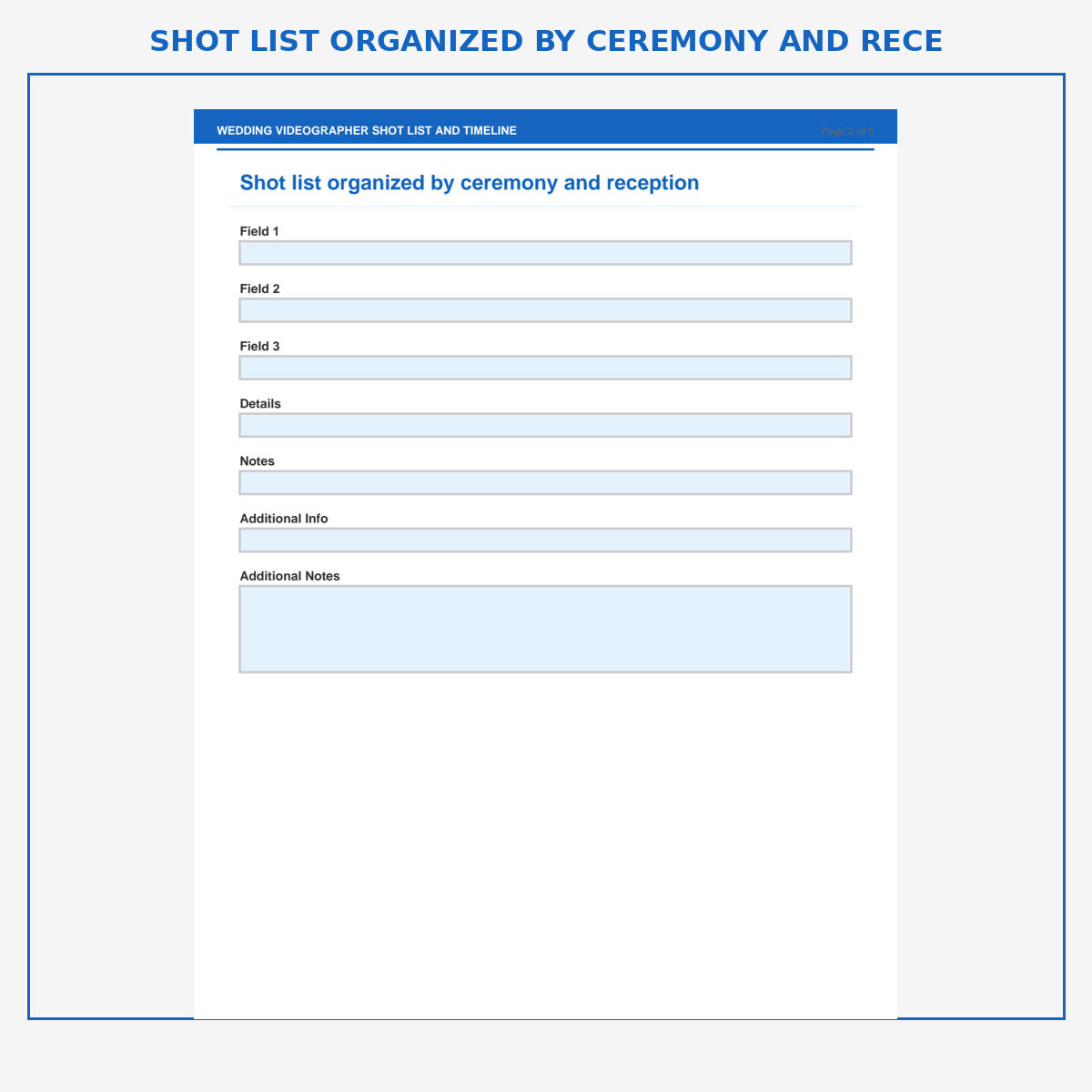Wedding Videographer Shot List and Timeline - Image 2