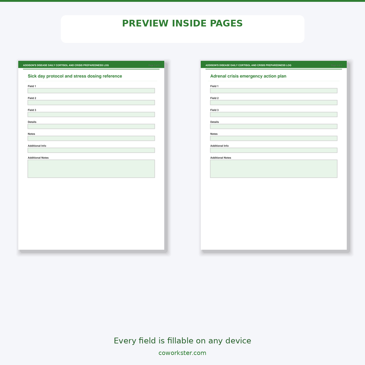 Addison's Disease Daily Cortisol and Crisis Preparedness Log - Image 6