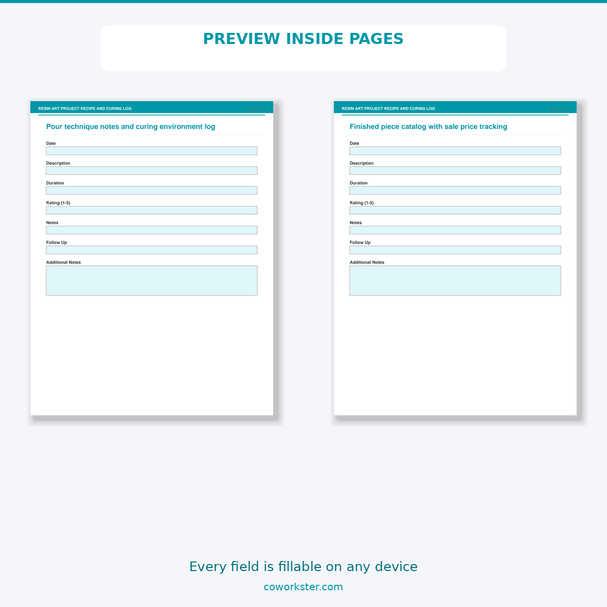 Resin Art Project Recipe and Curing Log - Image 6