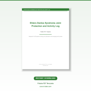 Ehlers Danlos Syndrome Joint Protection and Activity Log