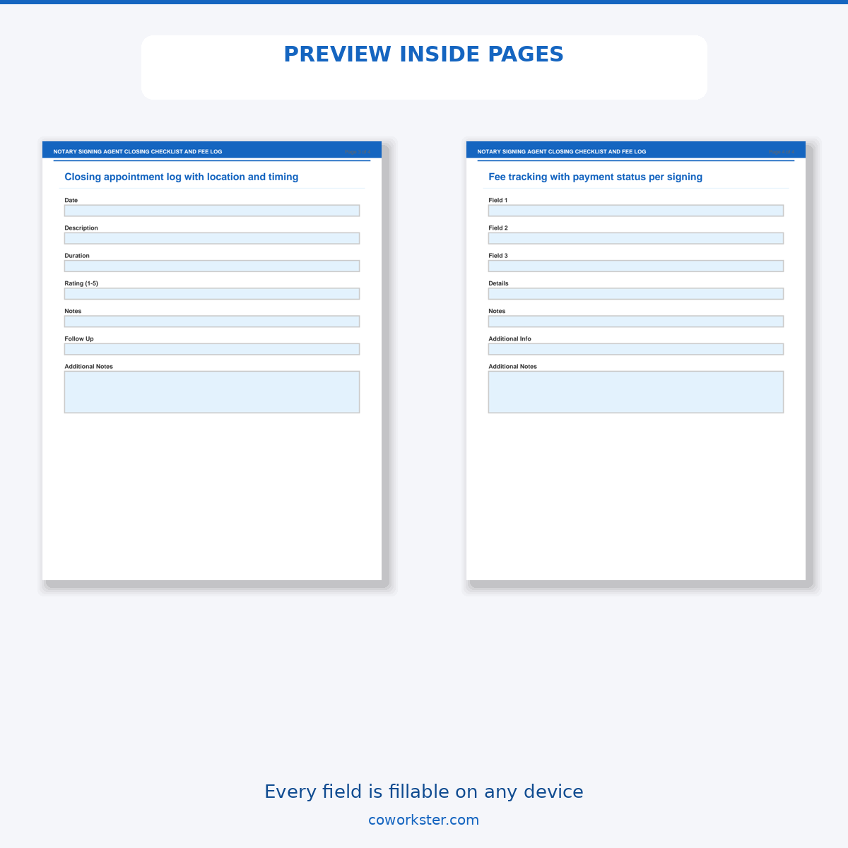 Notary Signing Agent Closing Checklist and Fee Log - Image 5
