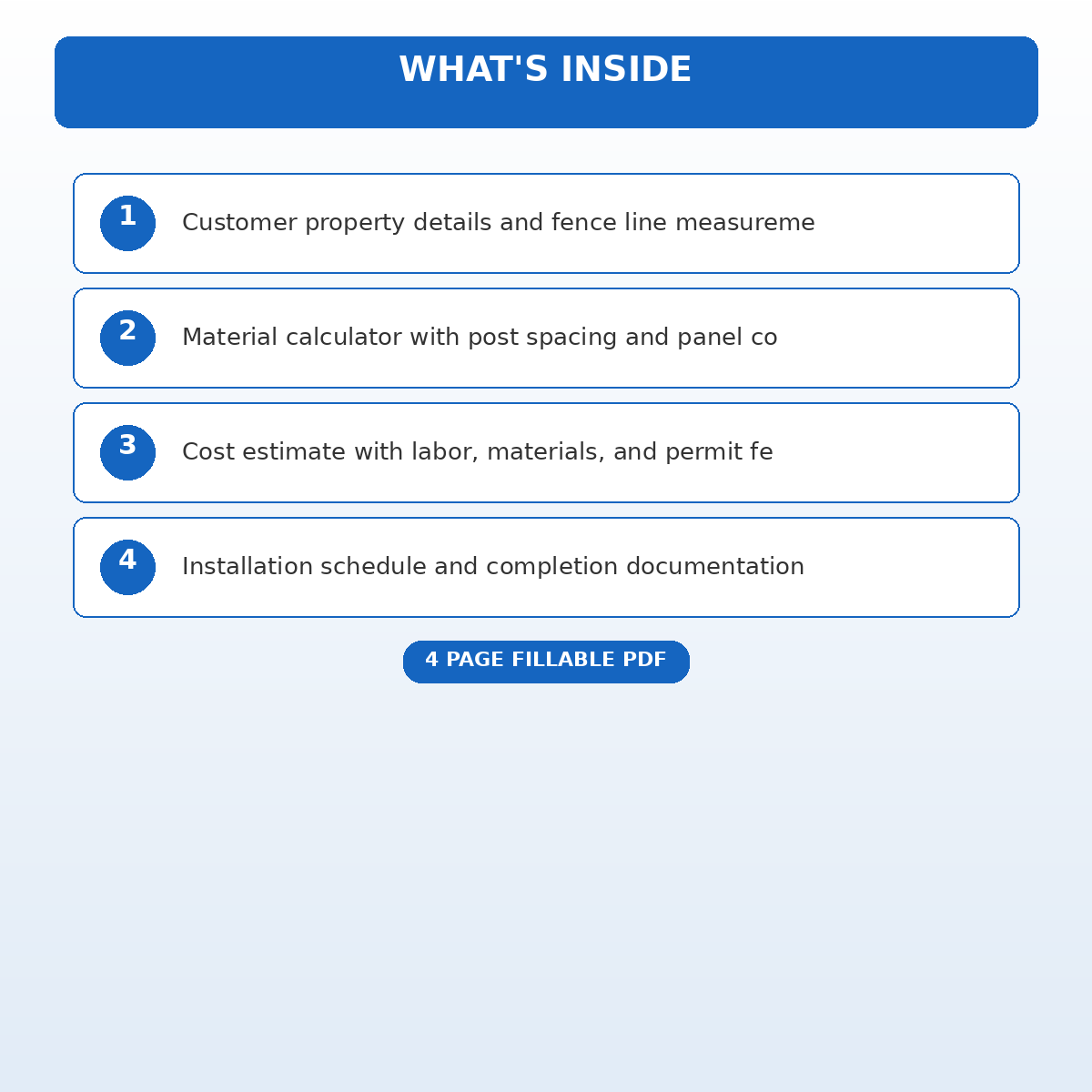 Fence Installation Business Estimate and Material Calculator - Image 4