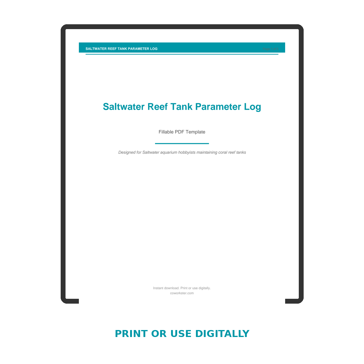 Saltwater Reef Tank Parameter Log - Image 6