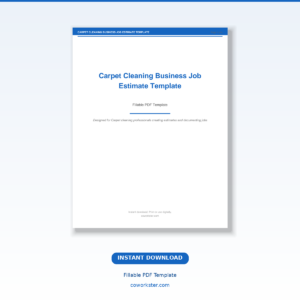 Carpet Cleaning Business Job Estimate Template