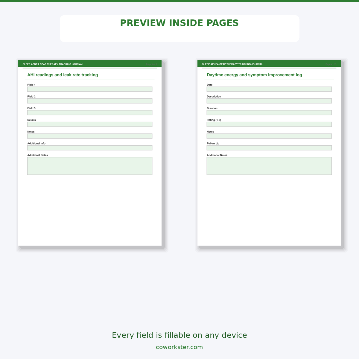Sleep Apnea CPAP Therapy Tracking Journal - Image 5