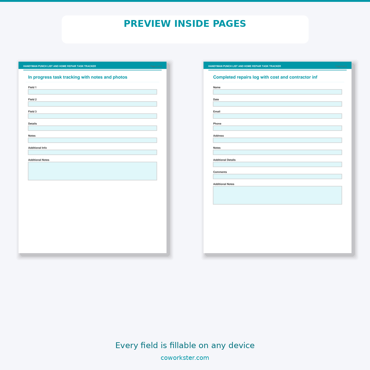 Handyman Punch List and Home Repair Task Tracker - Image 5