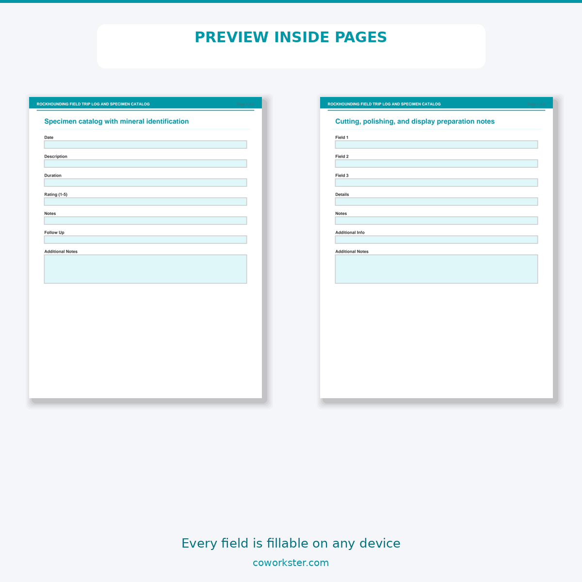 Rockhounding Field Trip Log and Specimen Catalog - Image 6