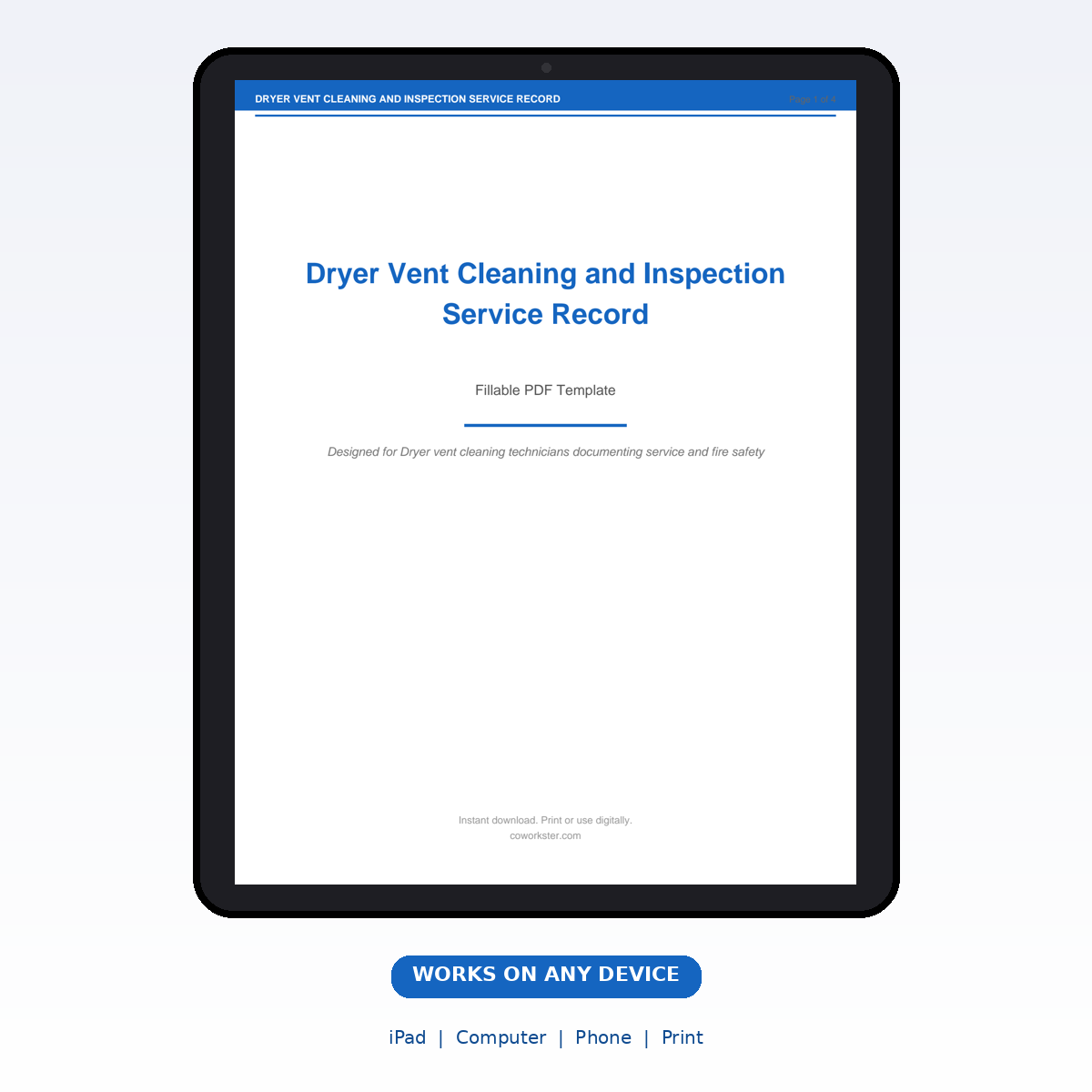 Dryer Vent Cleaning and Inspection Service Record - Image 6