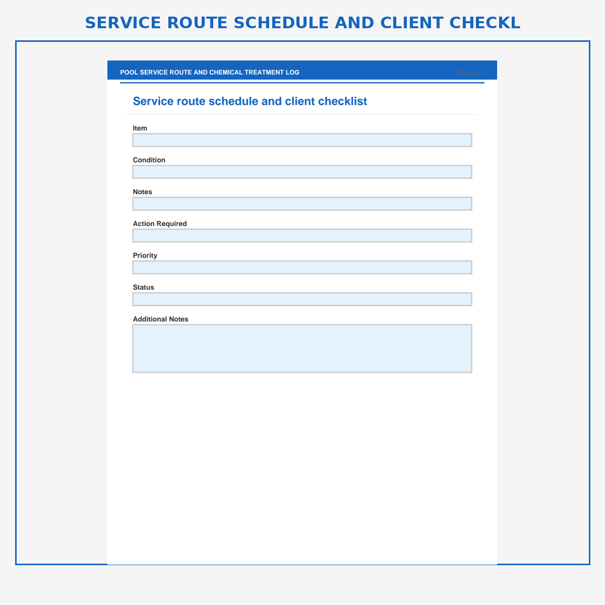 Pool Service Route and Chemical Treatment Log - Image 3