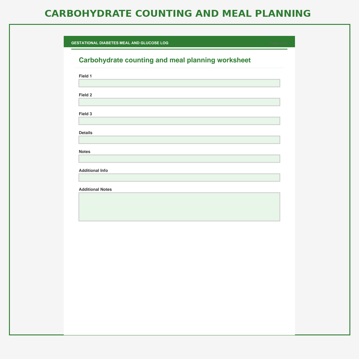 Gestational Diabetes Meal and Glucose Log - Image 4