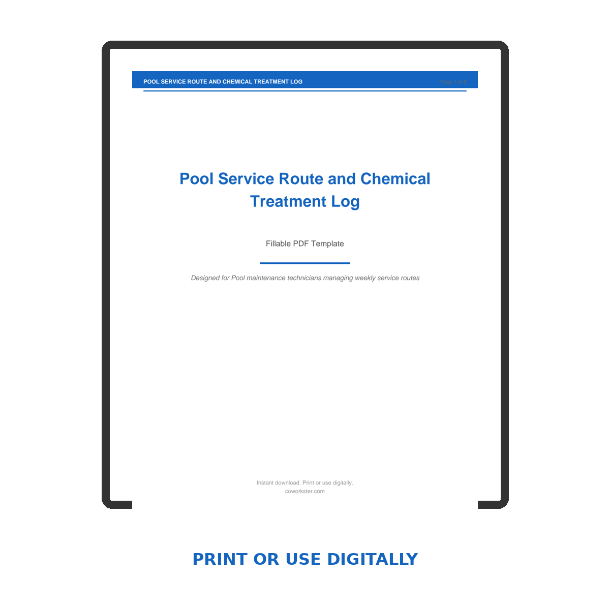 Pool Service Route and Chemical Treatment Log - Image 6