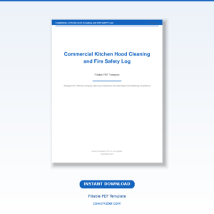 Commercial Kitchen Hood Cleaning and Fire Safety Log