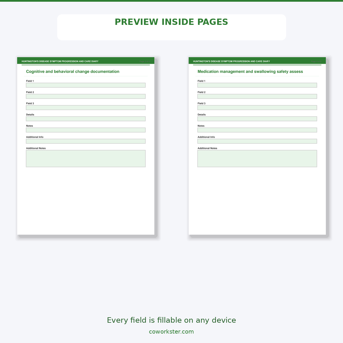 Huntington's Disease Symptom Progression and Care Diary - Image 5