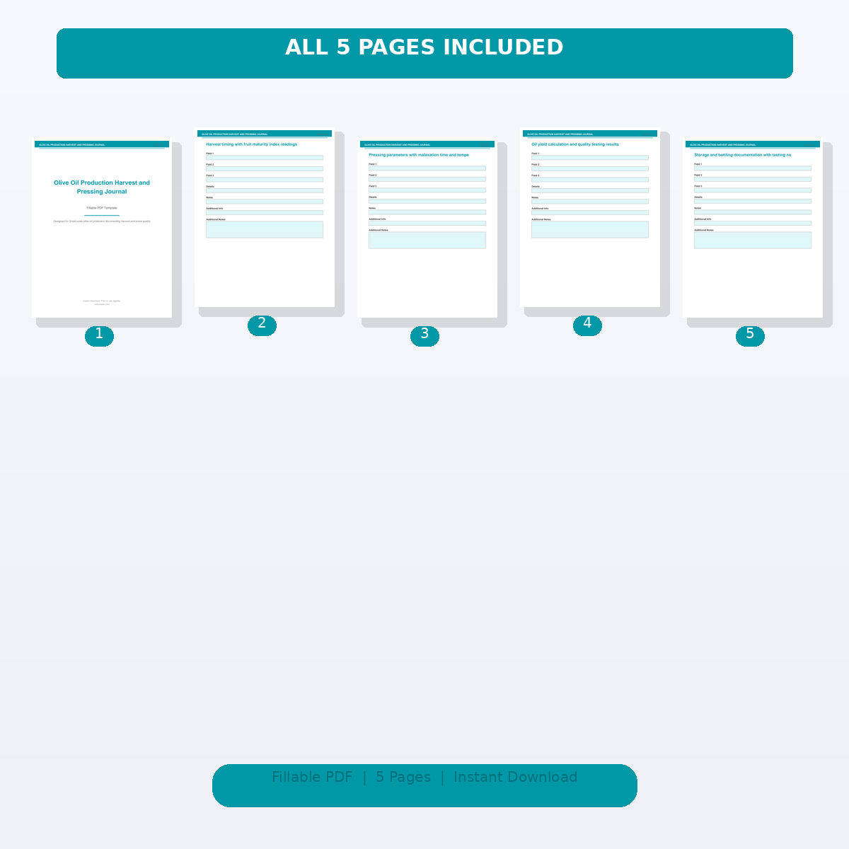 Olive Oil Production Harvest and Pressing Journal