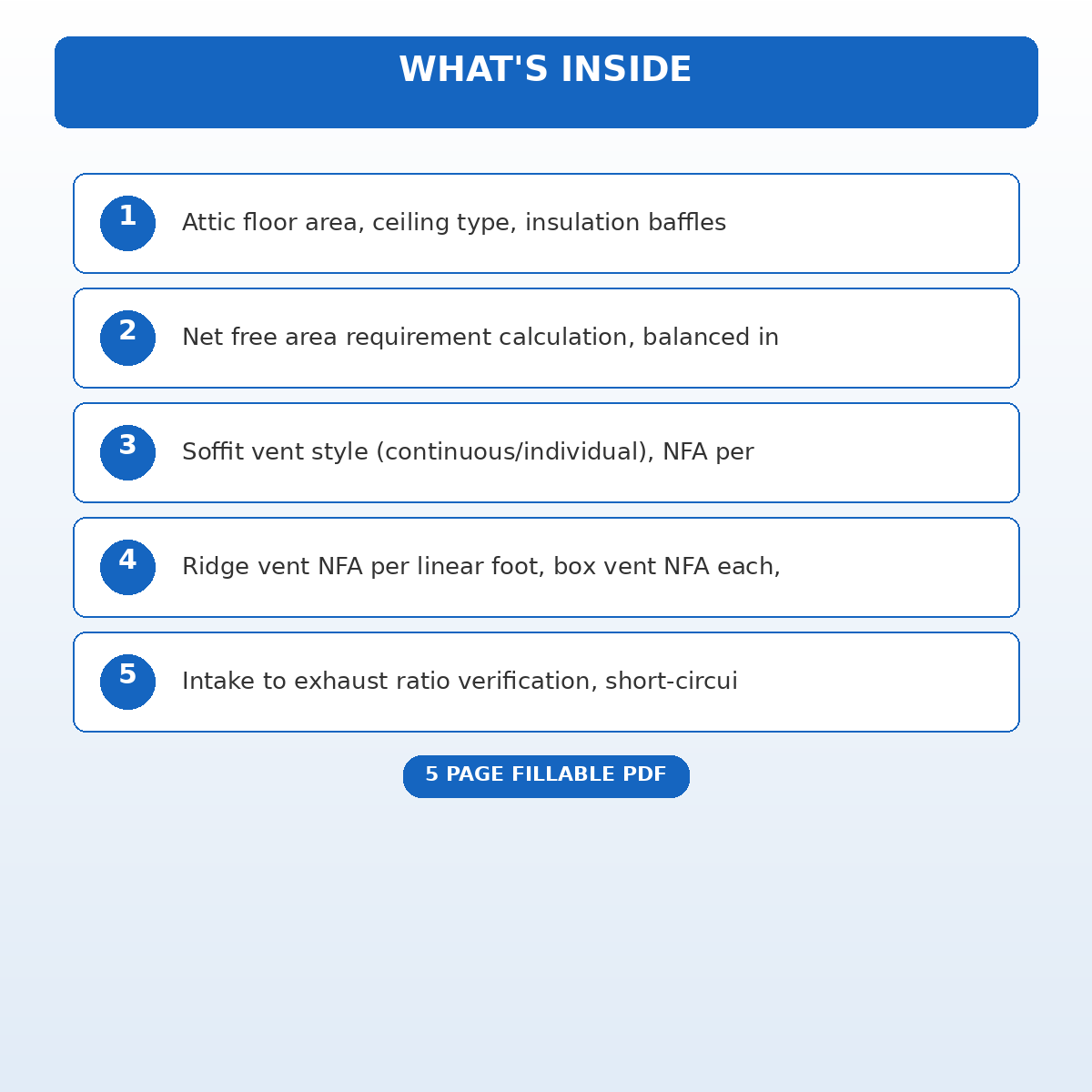 Roof Ventilation Balance and Soffit Intake Calculation Form - Image 5