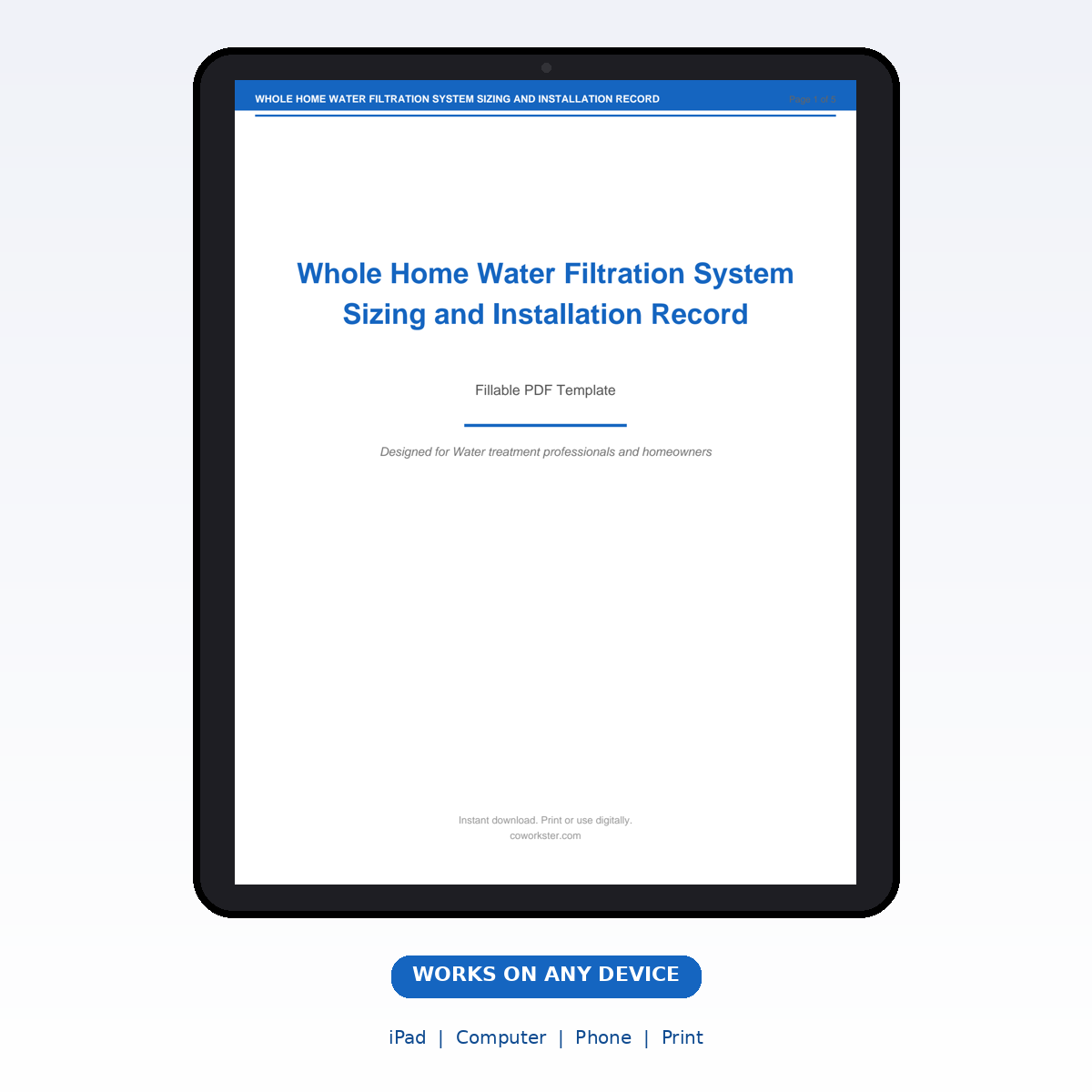 Whole Home Water Filtration System Sizing and Installation Record - Image 6