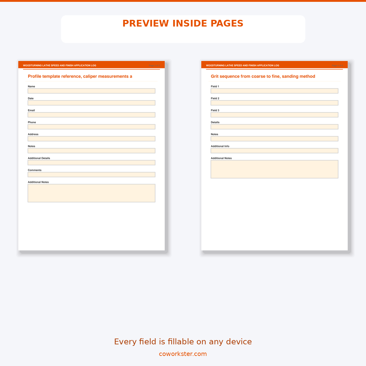 Woodturning Lathe Speed and Finish Application Log - Image 6
