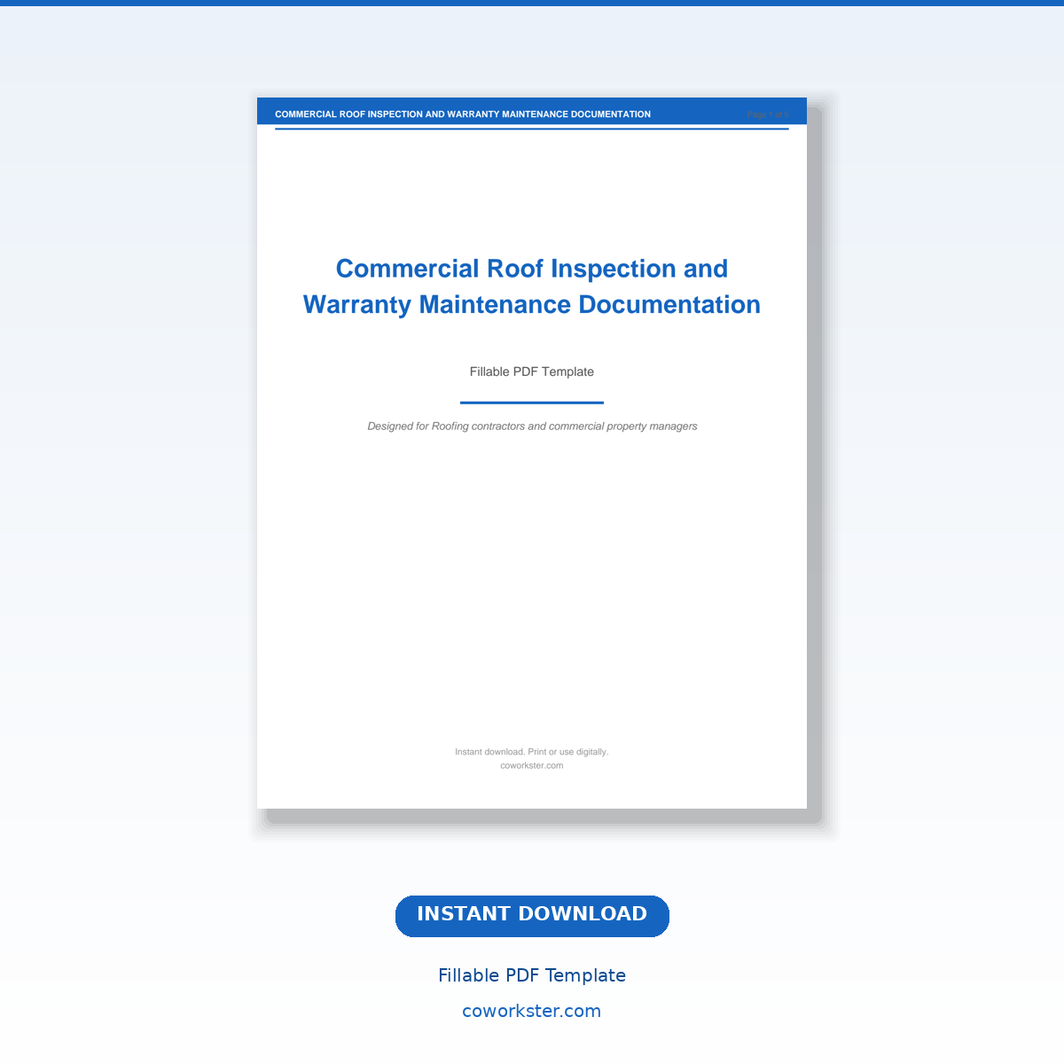 Commercial Roof Inspection and Warranty Maintenance Documentation