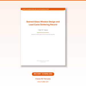 Stained Glass Window Design and Lead Came Soldering Record