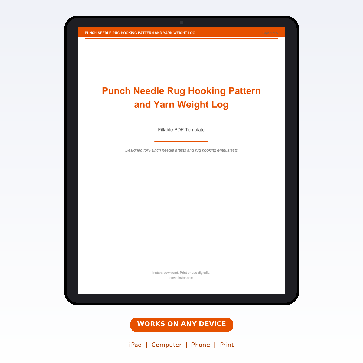 Punch Needle Rug Hooking Pattern and Yarn Weight Log - Image 7