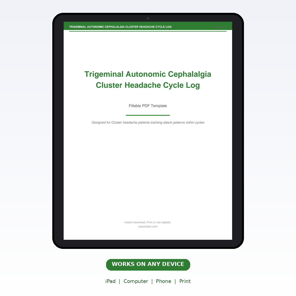 Trigeminal Autonomic Cephalalgia Cluster Headache Cycle Log - Image 6