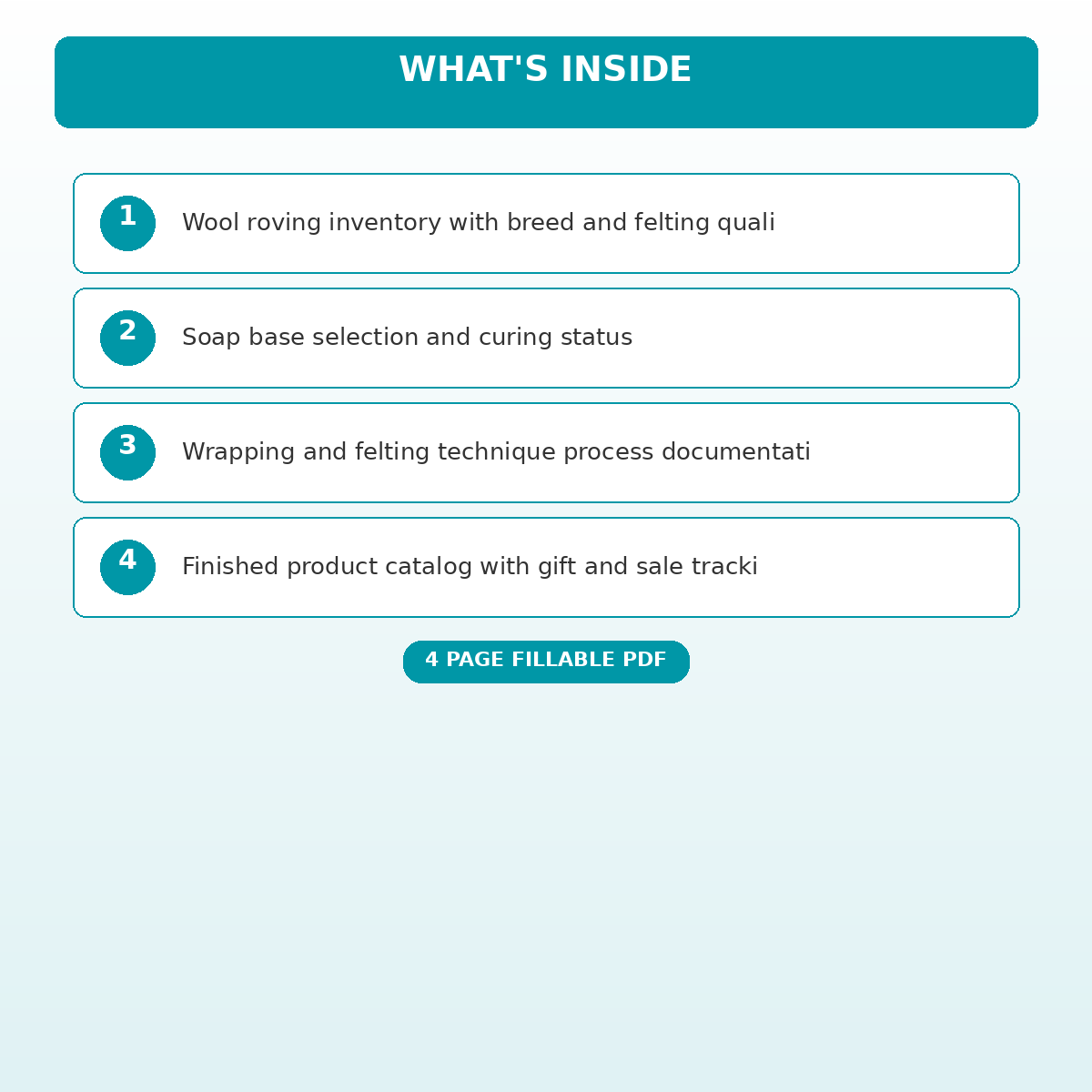 Felted Soap Making Process and Wool Wrapping Recipe Book - Image 5