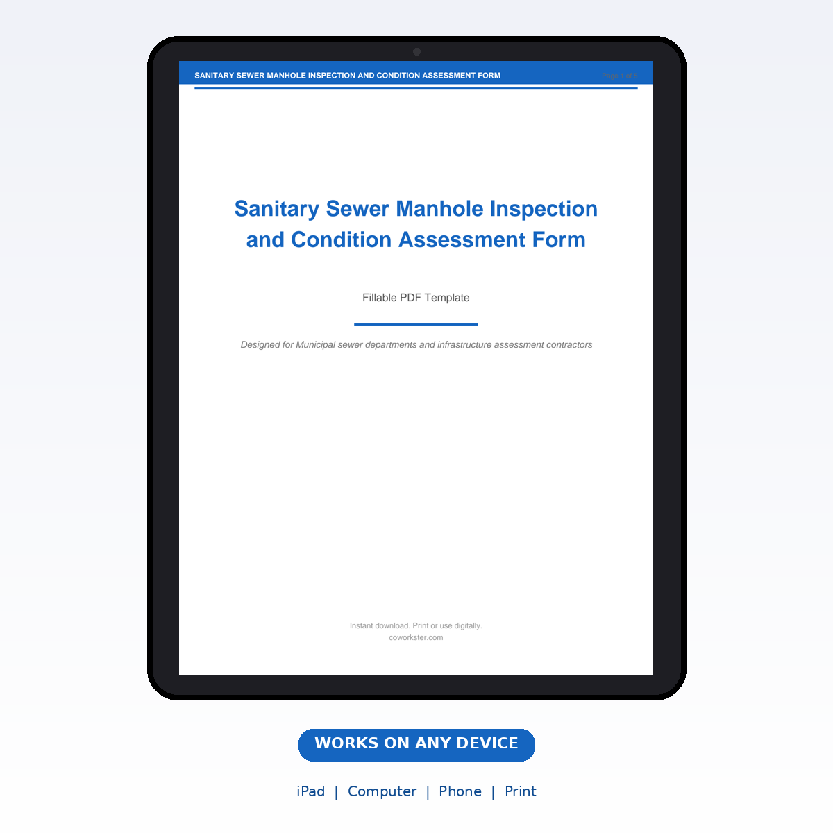 Sanitary Sewer Manhole Inspection and Condition Assessment Form - Image 6