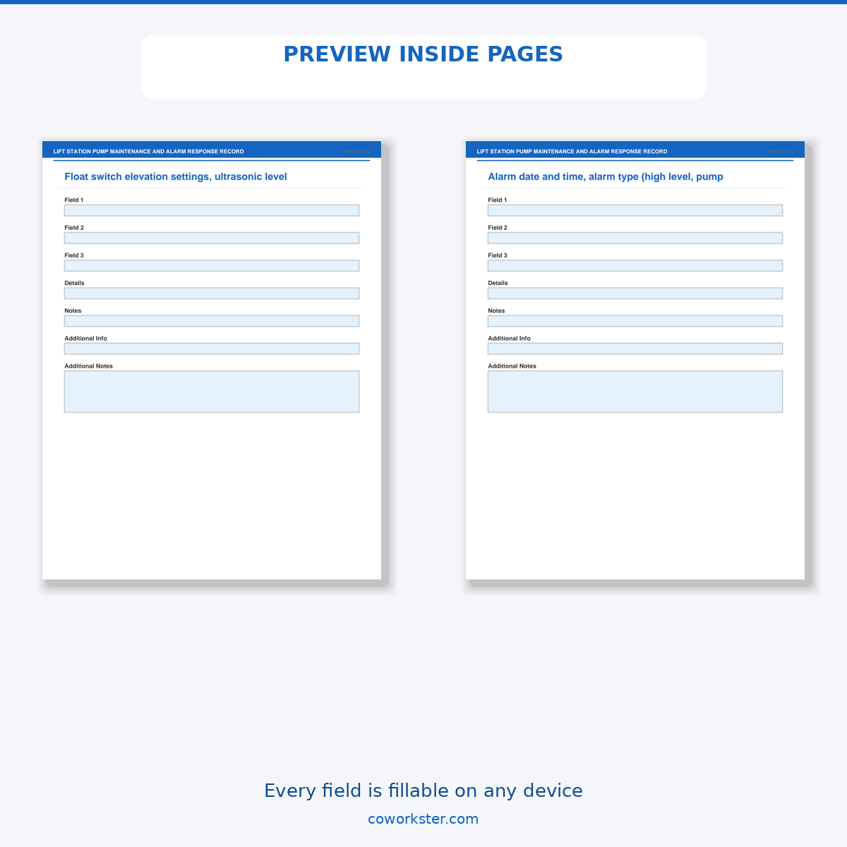 Lift Station Pump Maintenance and Alarm Response Record - Image 6