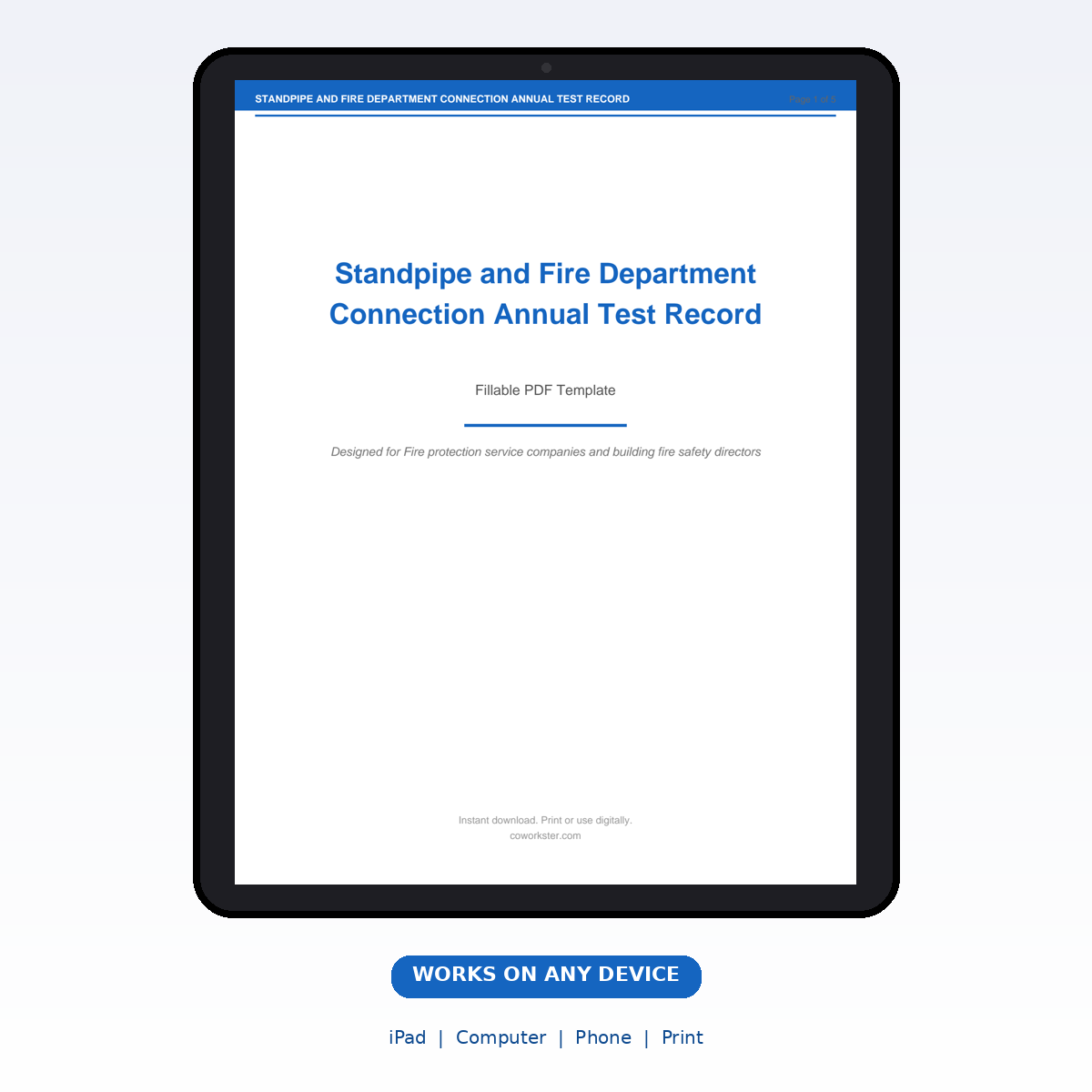 Standpipe and Fire Department Connection Annual Test Record - Image 6