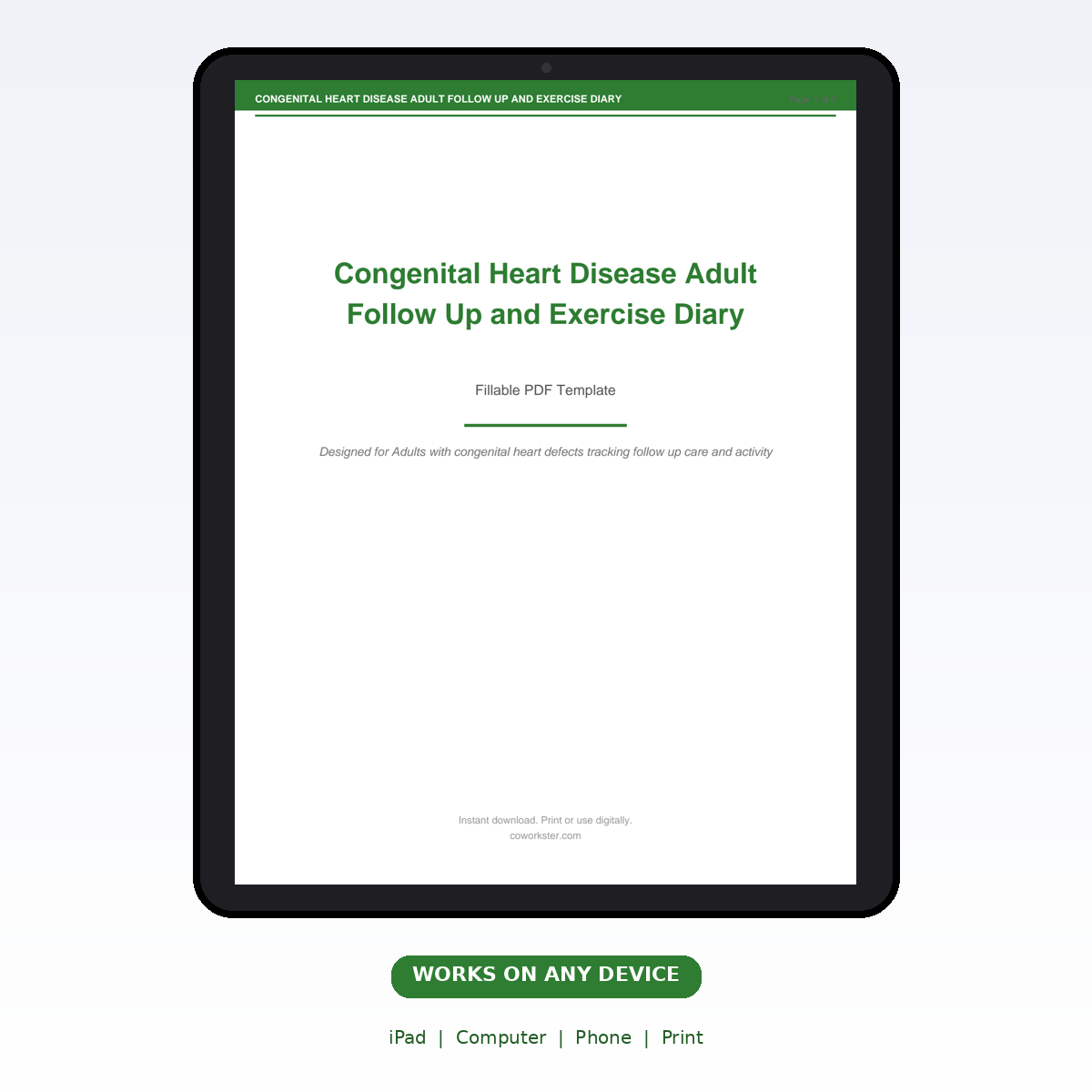 Congenital Heart Disease Adult Follow Up and Exercise Diary - Image 7