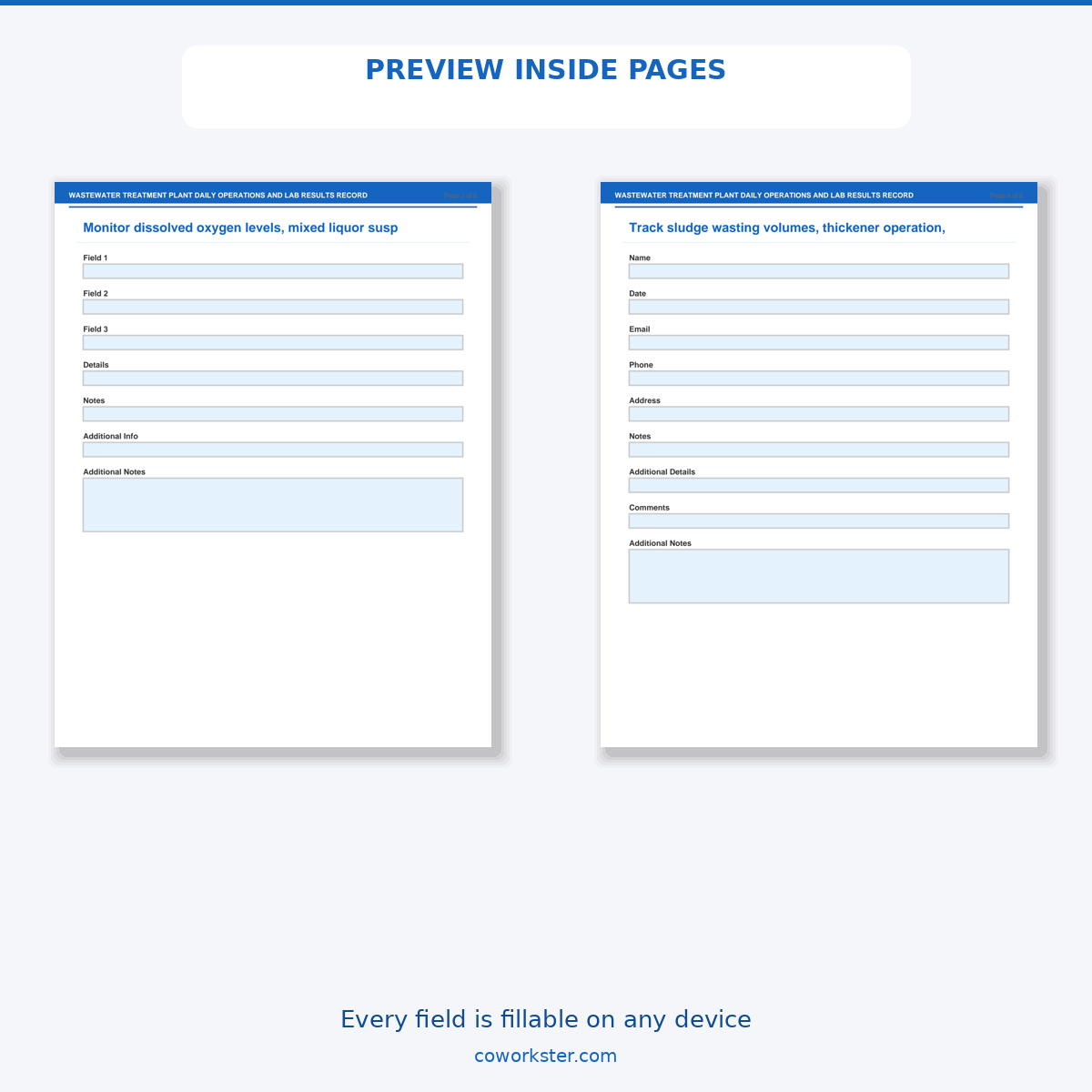 Wastewater Treatment Plant Daily Operations and Lab Results Record - Image 6