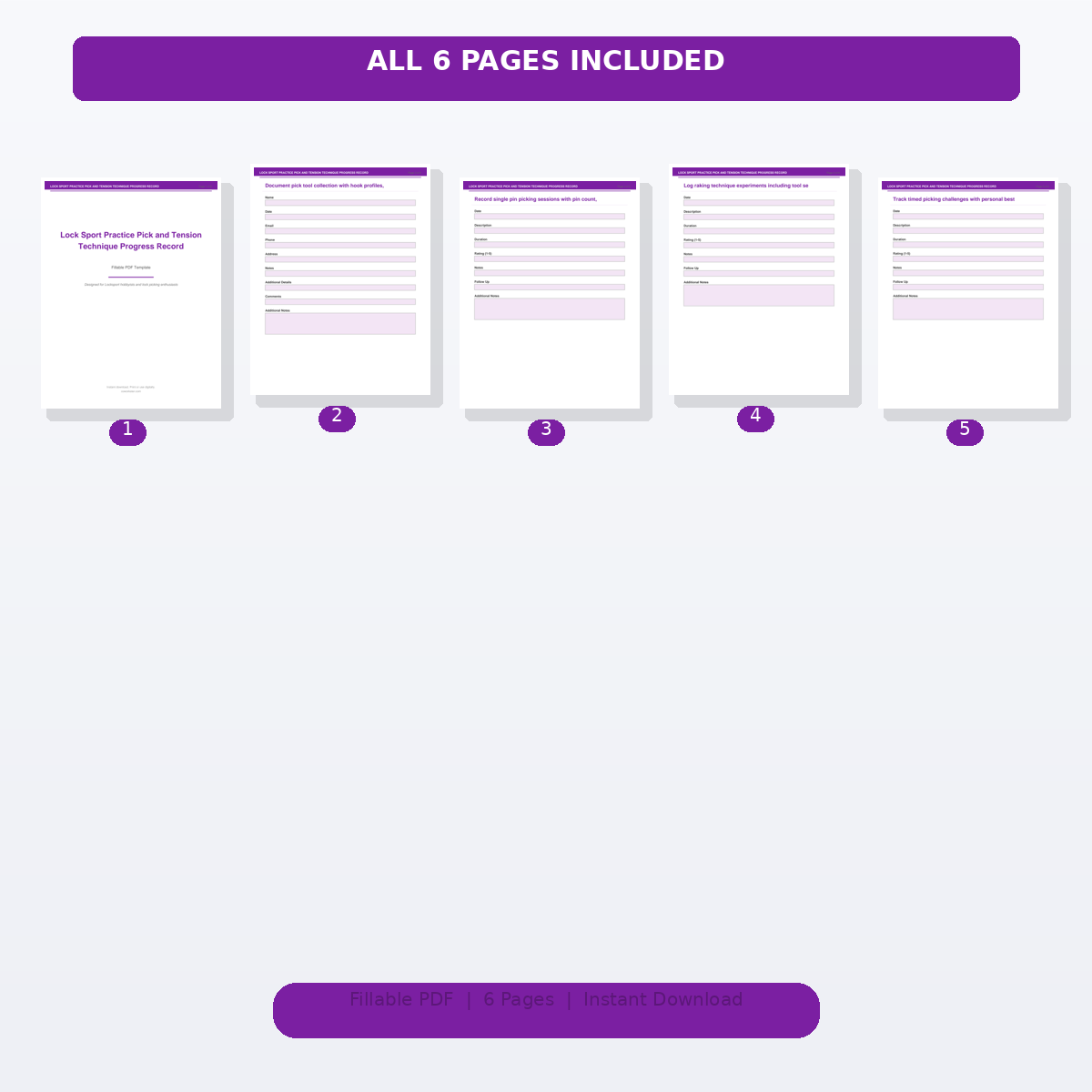 Lock Sport Practice Pick and Tension Technique Progress Record - Image 2