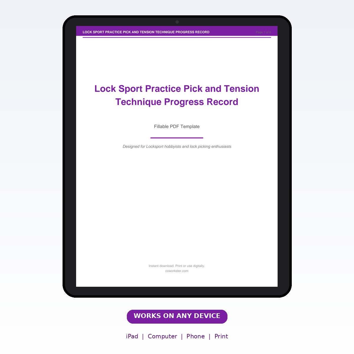 Lock Sport Practice Pick and Tension Technique Progress Record - Image 7